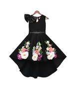 Black Lycra Flower Dress