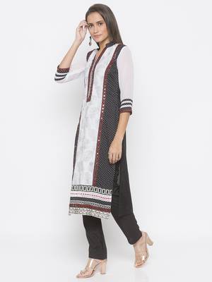 Black embroidered cotton party-wear-Kurti 3