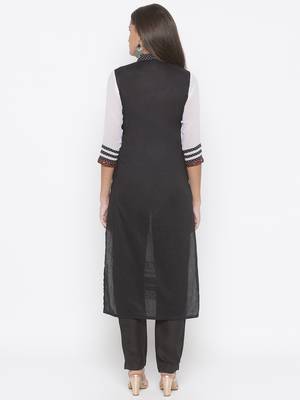 Black embroidered cotton party-wear-Kurti 4