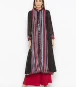 Black printed georgette party-wear-Kurti