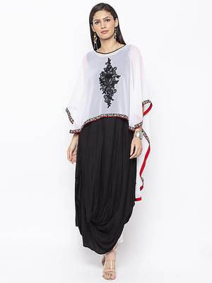 Black embroidered cotton party-wear-Kurti 2