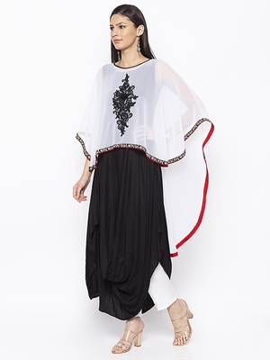 Black embroidered cotton party-wear-Kurti 3