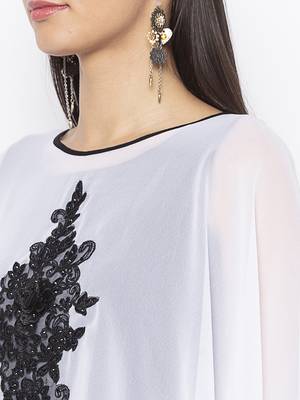 Black embroidered cotton party-wear-Kurti 5