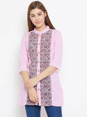 Pink printed cotton tunics 1