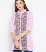 Pink printed cotton tunics
