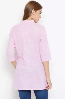 Pink printed cotton tunics