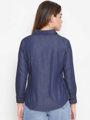 Navy-blue printed denim tunics 2