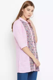 Pink printed cotton tunics