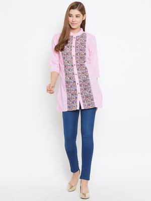 Pink printed cotton tunics 4