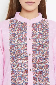 Pink printed cotton tunics