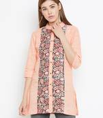 Peach printed cotton tunics