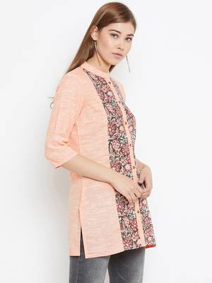 Peach printed cotton tunics 3