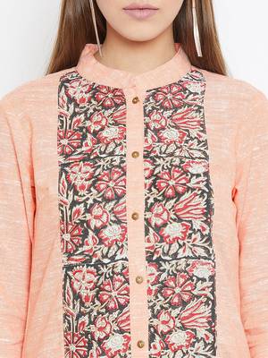 Peach printed cotton tunics 5