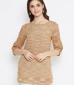 Beige printed cotton tunics