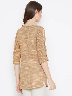 Beige printed cotton tunics 2