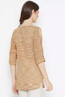 Beige printed cotton tunics