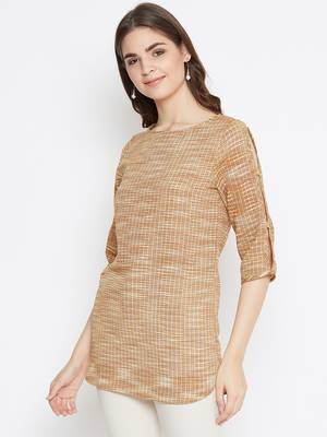 Beige printed cotton tunics 3