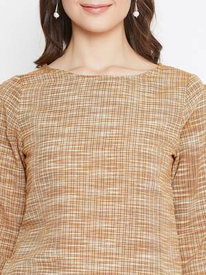 Beige printed cotton tunics 5