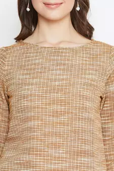 Beige printed cotton tunics