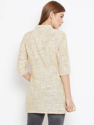 Beige printed cotton tunics 2