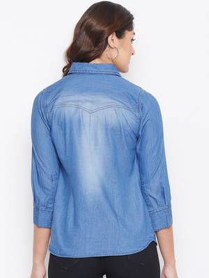 Blue plain denim tunics 2