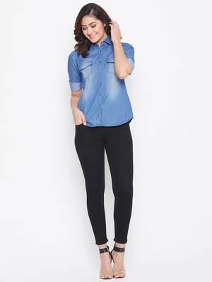 Blue plain denim tunics 4
