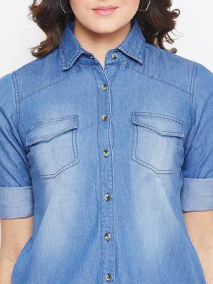 Blue plain denim tunics 5