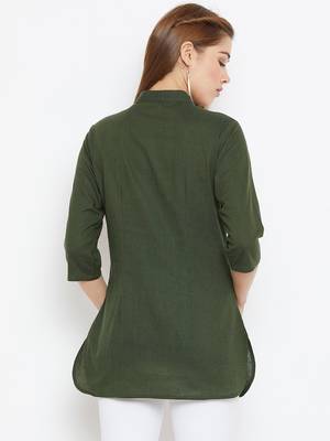 Olive printed cotton tunics 2