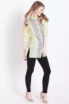 Lemon printed cotton tunics