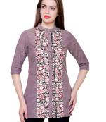 Burgundy printed cotton tunics