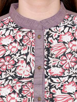 Burgundy printed cotton tunics 5