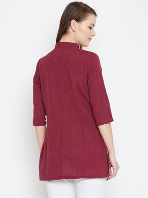 Maroon printed cotton tunics 2