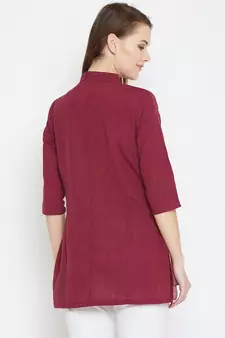 Maroon printed cotton tunics