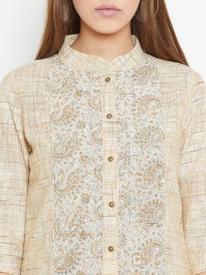 Beige printed cotton tunics 5