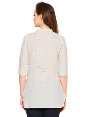Cream embroidered cotton tunics 2