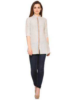Cream embroidered cotton tunics 4
