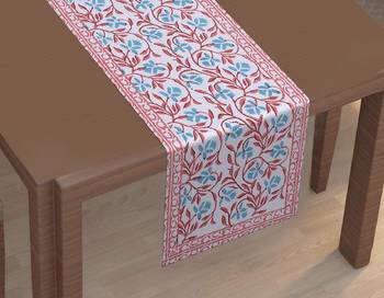 TEXSTYLERS 100% Cotton Block Printed 16x60 Inches Table Runner 3