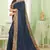 Blue embroidered silk blend saree with blouse