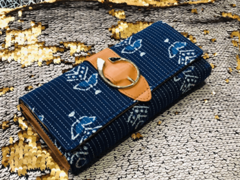 Navy Blue Colored Handblock Printed Comfy Wallet 1
