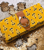 Yellow Colored Handblock Printed Comfy Wallet