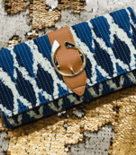 Blue Colored Handblock Printed Designer Comfy Wallet