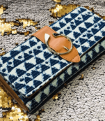 Blue Colored Handblock Printed Comfy Wallet