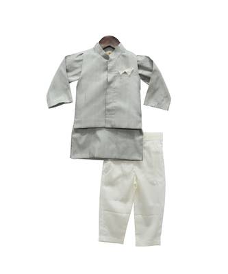 Yellow Organza Jacket With Kurta And Pant 1