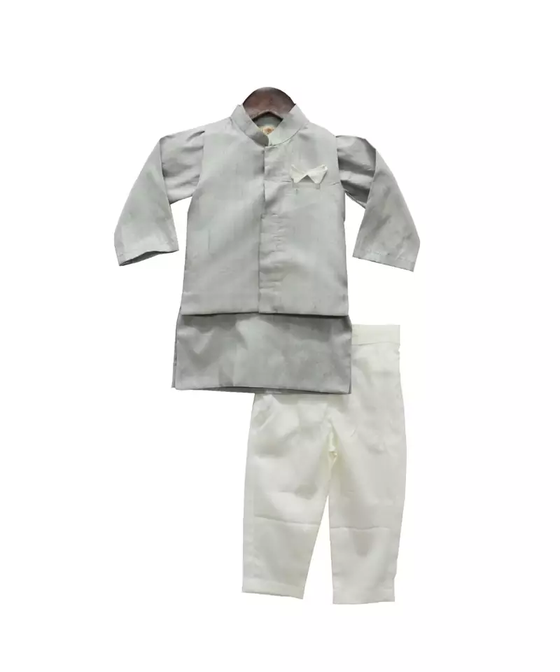 Grey Jacket with Kurta and Pant
