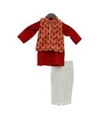 Velvet Print Jacket with Kurta Pant