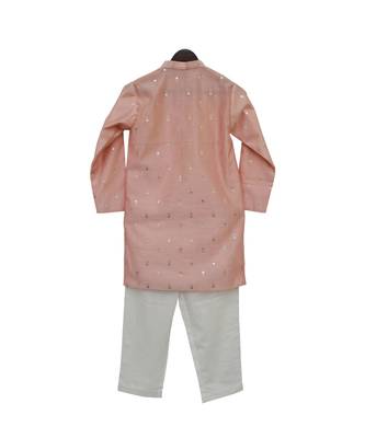Peach Chanderi Kurta with Pant 2