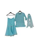 Blue Embroidery Kurti with Sharara and dupatta