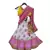 Yellow Choli with White Print Lehenga and Pink Leheriya Dupatta