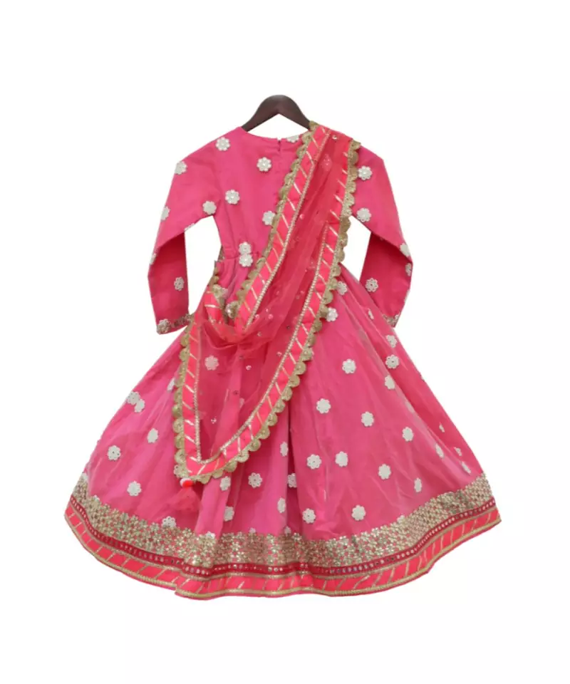 Hot Pink Mirror Boti Anarkali