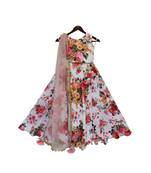 White Printed Lehenga With Choli And Net Dupatta 